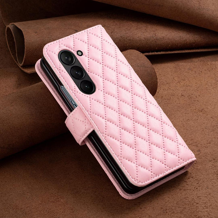 For Samsung Galaxy Z Fold7 5G Diamond Lattice Wallet Flip Leather Phone Case