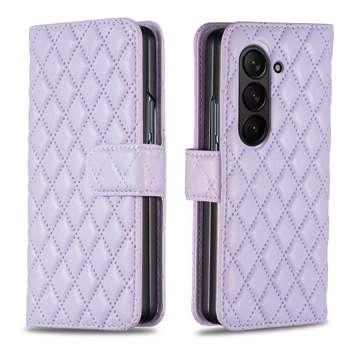 For Samsung Galaxy Z Fold7 5G Diamond Lattice Wallet Flip Leather Phone Case