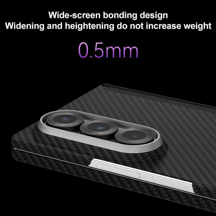 For Samsung Galaxy Z Fold7 5G 600D Fine Grain Series Carbon Fiber Magsafe Phone Case Black