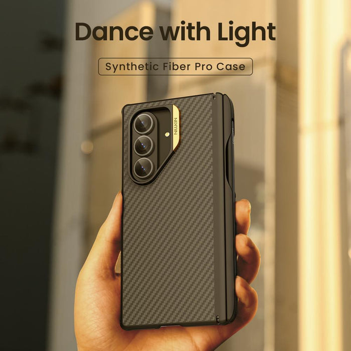 For Samsung Galaxy Z Fold7 5G Fiber Shield Pro Magnetic Version Aramid Fiber Tpu Phone Case With Stylus