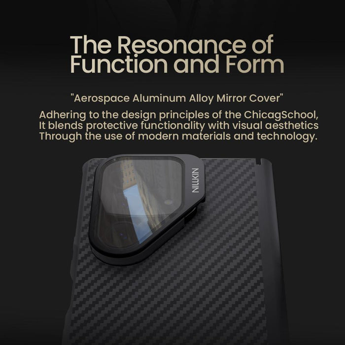 For Samsung Galaxy Z Fold7 5G Aramid Fiber Transparent Mirror Cover Magnetic Version Phone Case Black