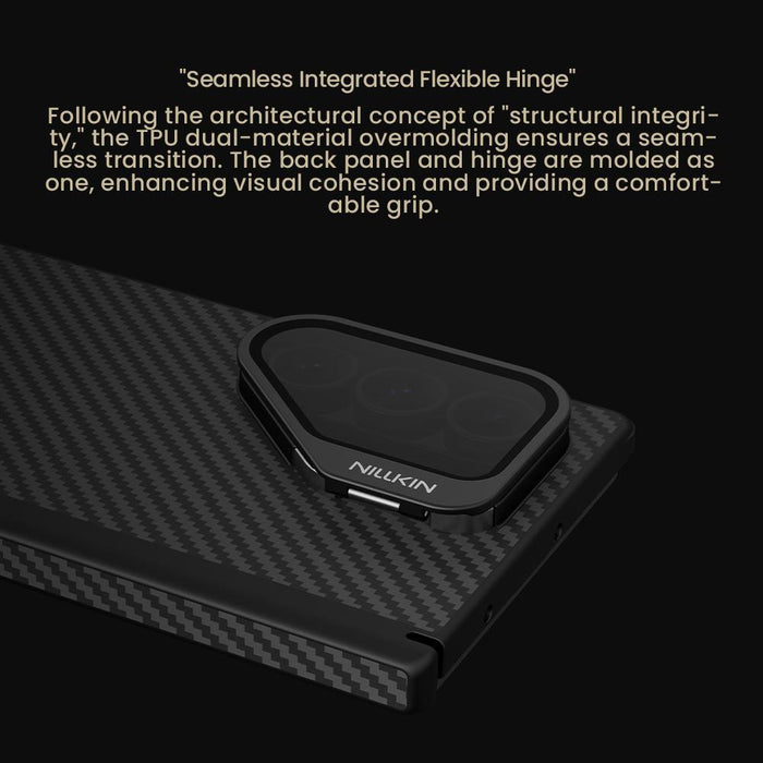 For Samsung Galaxy Z Fold7 5G Aramid Fiber Transparent Mirror Cover Magnetic Version Phone Case Black