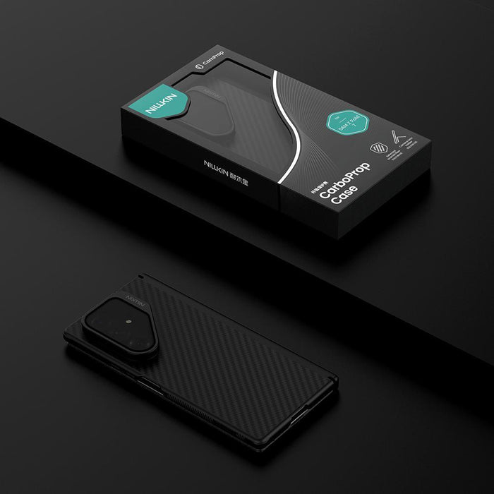 For Samsung Galaxy Z Fold7 5G Aramid Fiber Transparent Mirror Cover Magnetic Version Phone Case Black