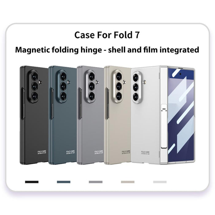 For Samsung Galaxy Z Fold7 5G Integrated Magnetic Folding Hinge Full Coverage Phone Case With Side Bracket