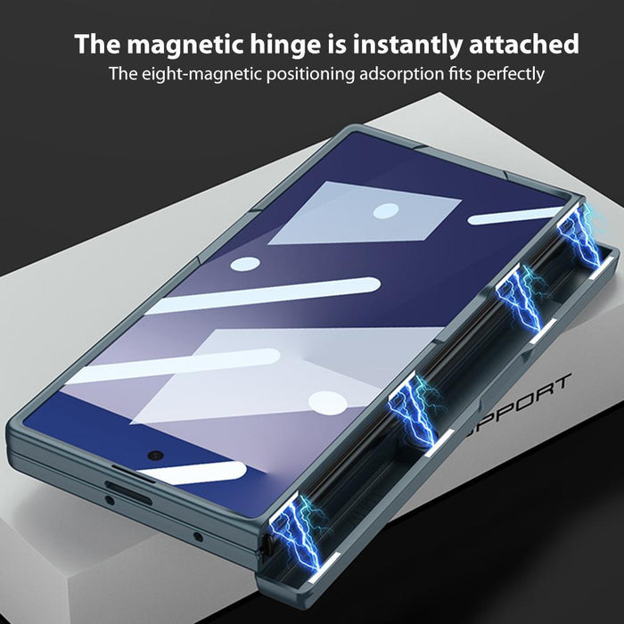 For Samsung Galaxy Z Fold7 5G Integrated Magnetic Folding Hinge Full Coverage Phone Case With Side Bracket