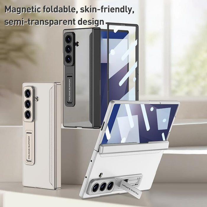For Samsung Galaxy Z Fold7 5G Integrated Magnetic Translucent Phone Case With Holder