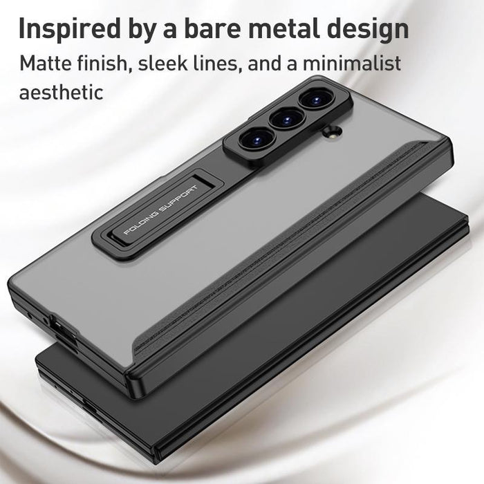 For Samsung Galaxy Z Fold7 5G Integrated Magnetic Translucent Phone Case With Holder