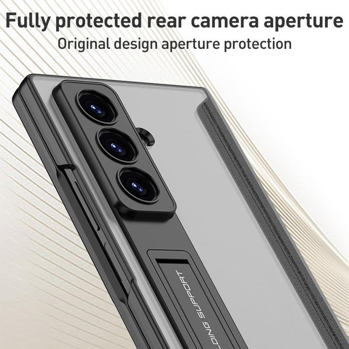 For Samsung Galaxy Z Fold7 5G Integrated Magnetic Translucent Phone Case With Holder