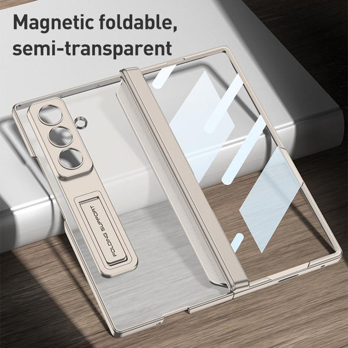 For Samsung Galaxy Z Fold7 5G Integrated Magnetic Translucent Phone Case With Holder