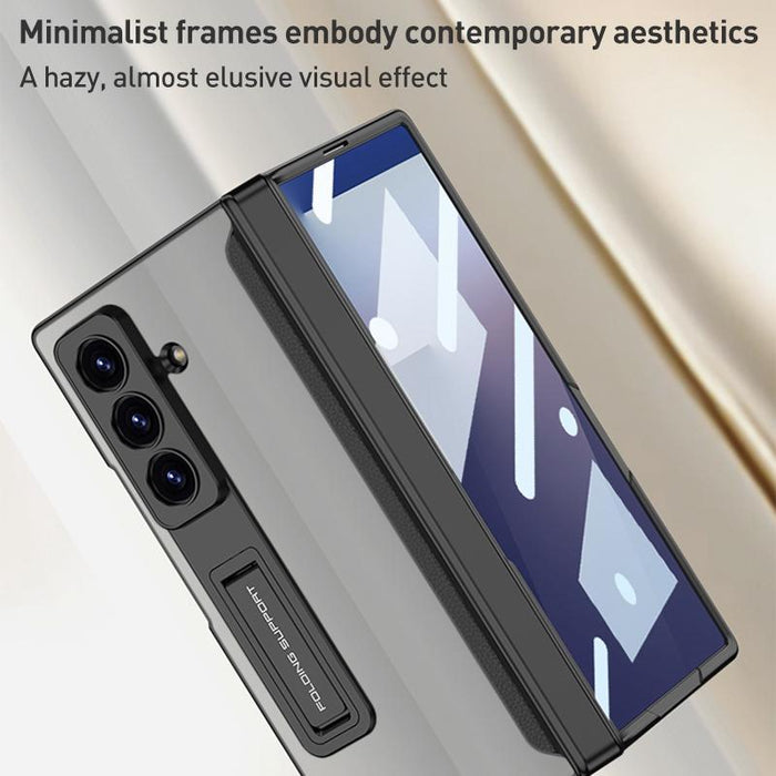 For Samsung Galaxy Z Fold7 5G Integrated Magnetic Translucent Phone Case With Holder