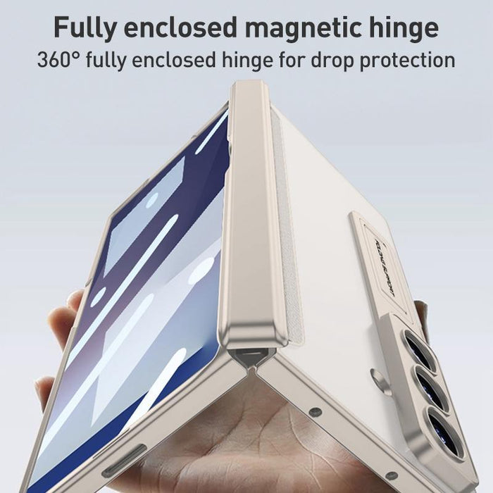 For Samsung Galaxy Z Fold7 5G Integrated Magnetic Translucent Phone Case With Holder