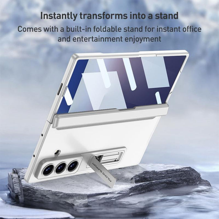 For Samsung Galaxy Z Fold7 5G Integrated Magnetic Translucent Phone Case With Holder