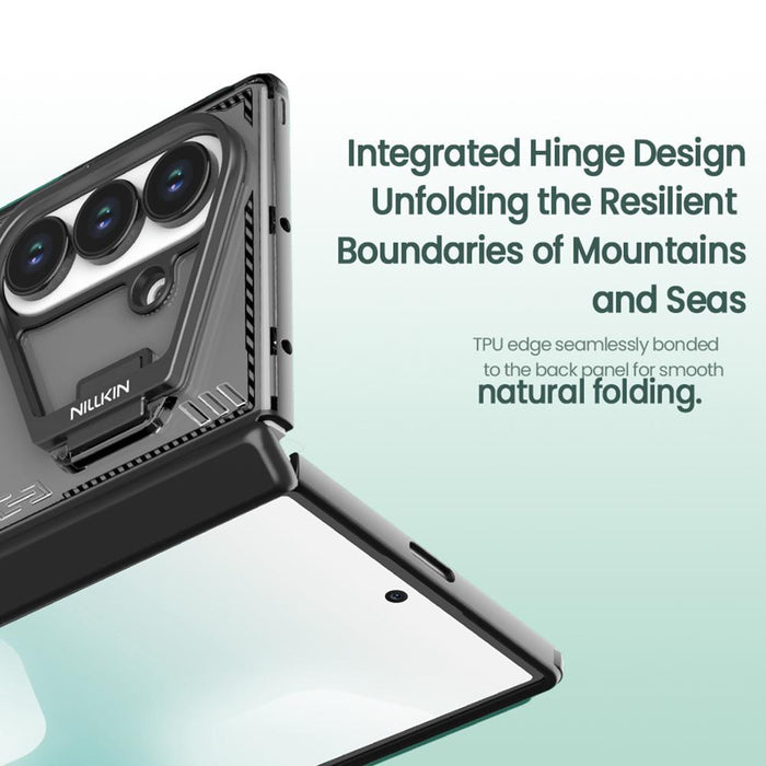 For Samsung Galaxy Z Fold7 5G Ice Sky Prop Series Frame Version Phone Case Black