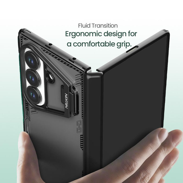 For Samsung Galaxy Z Fold7 5G Ice Sky Prop Series Frame Version Phone Case Black