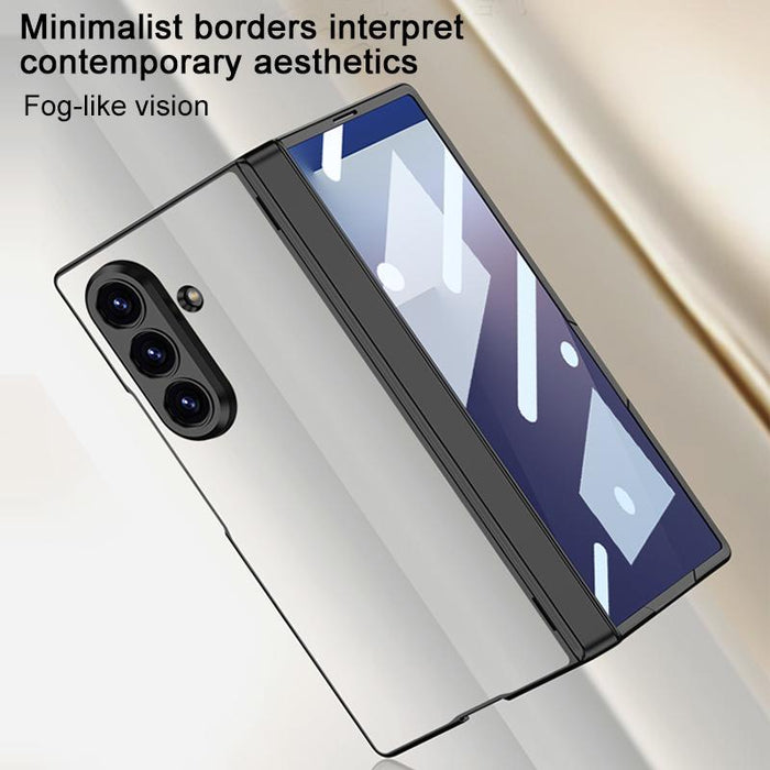 For Samsung Galaxy Z Fold7 5G Integrated Magnetic Folding Hinge Frosted Semi-Transparent Phone Case