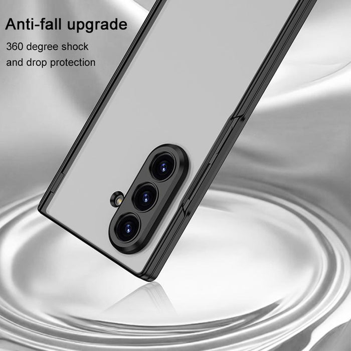 For Samsung Galaxy Z Fold7 5G Integrated Magnetic Folding Hinge Frosted Semi-Transparent Phone Case