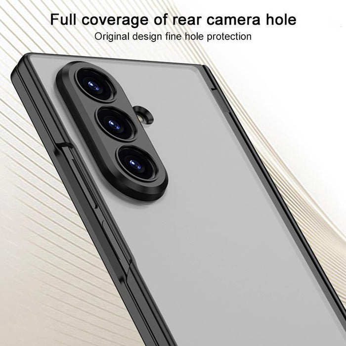 For Samsung Galaxy Z Fold7 5G Integrated Magnetic Folding Hinge Frosted Semi-Transparent Phone Case