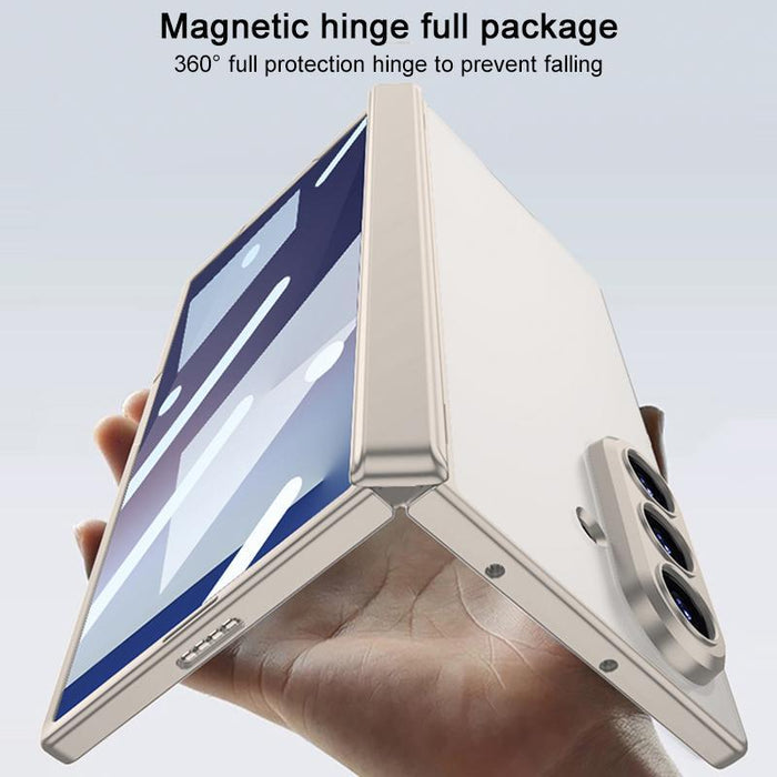 For Samsung Galaxy Z Fold7 5G Integrated Magnetic Folding Hinge Frosted Semi-Transparent Phone Case