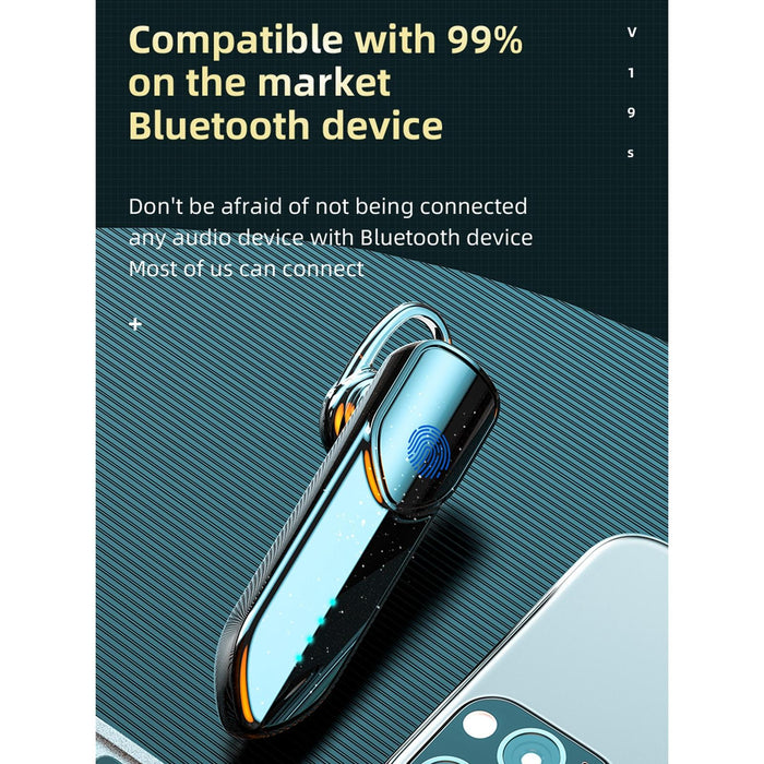 V19S Business Style Fingerprint Touch Bluetooth 5.0 Earphone