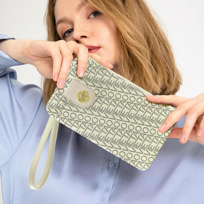 Vt-Zp-242 Multifunctional Leather Phone Bag With Lanyard Creamy White