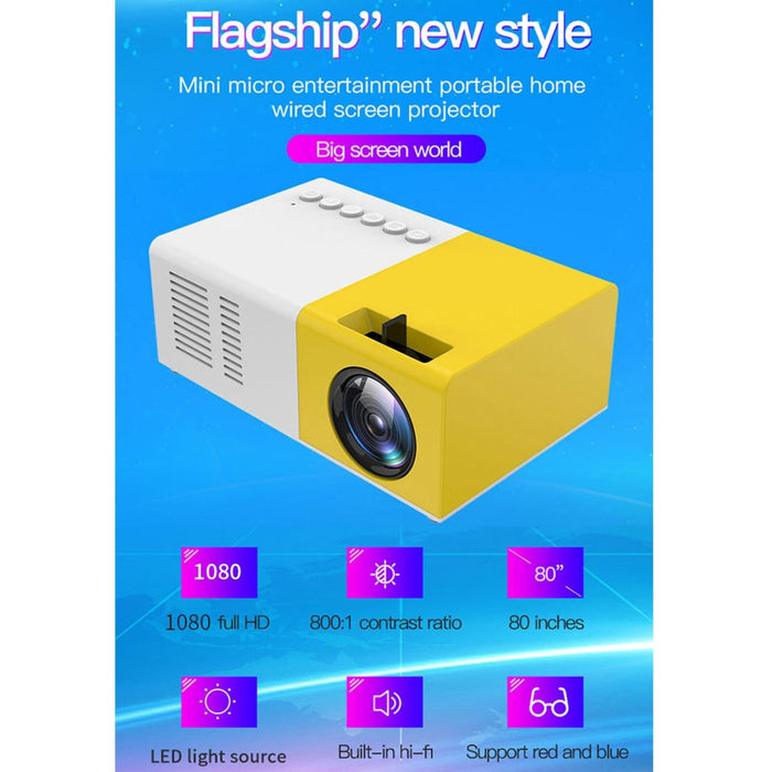 J9 1920X1080P 15 Ansi Lumens Portable Home Theater Mini Led Hd Digital Projector Basic Version