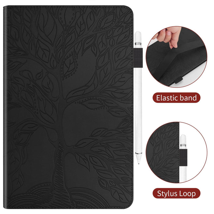 Life Tree Series Horizontal Flip Leather Case With Holder & Card Slots & Pen Slot