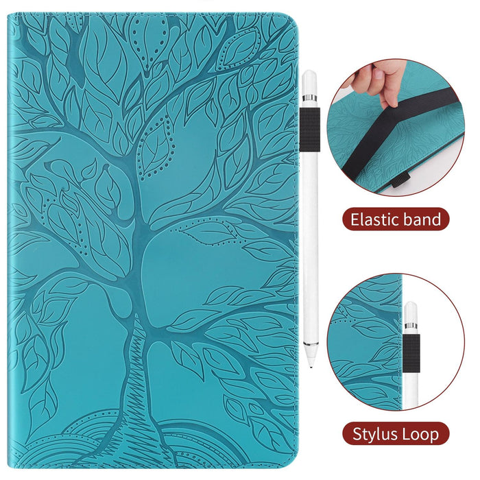 Life Tree Series Horizontal Flip Leather Case With Holder & Card Slots & Pen Slot