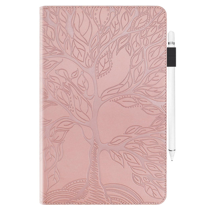 Life Tree Series Horizontal Flip Leather Case With Holder & Card Slots & Pen Slot