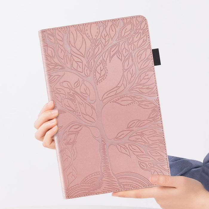 Life Tree Series Horizontal Flip Leather Case With Holder & Card Slots & Pen Slot