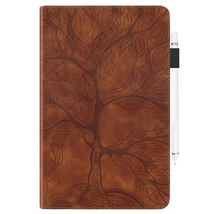 Life Tree Series Horizontal Flip Leather Case With Holder & Card Slots & Pen Slot
