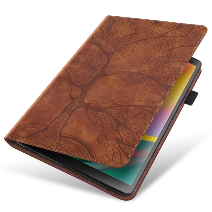 Life Tree Series Horizontal Flip Leather Case With Holder & Card Slots & Pen Slot