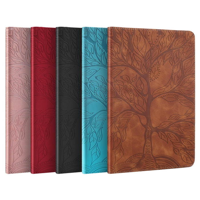Life Tree Series Horizontal Flip Leather Case With Holder & Card Slots & Pen Slot