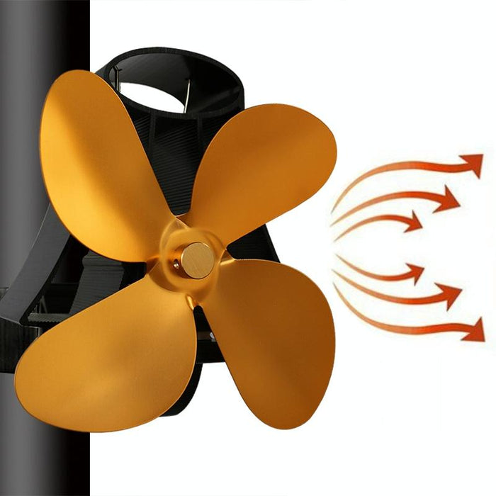 Yl-105 4-blade Aluminum Heat Powered Fireplace Stove Fan