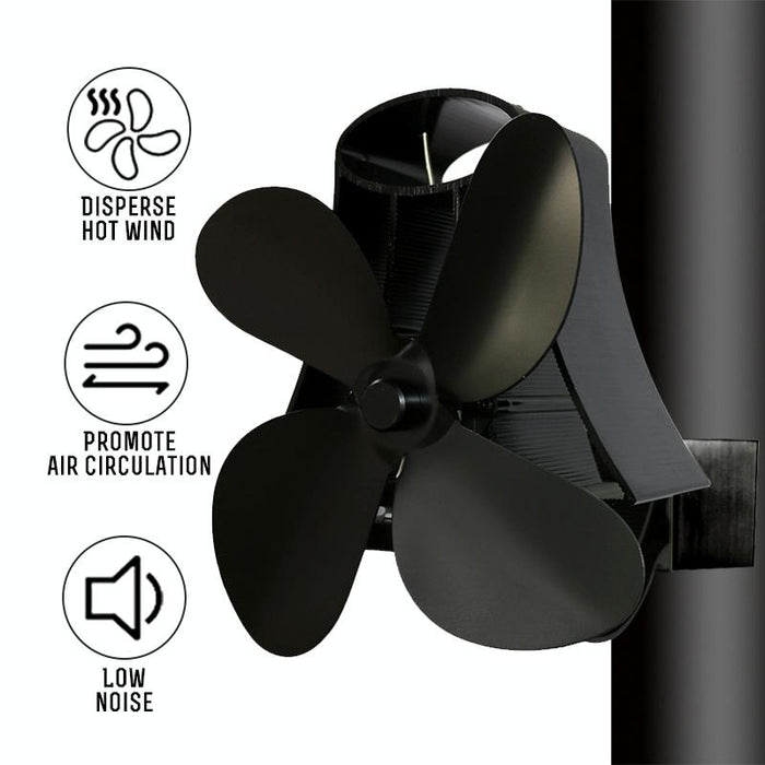 Yl-105 4-blade Aluminum Heat Powered Fireplace Stove Fan