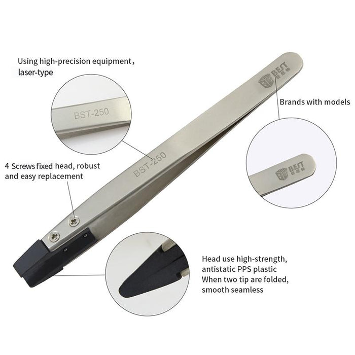 Best Bst 250 Stainless Steel Anti Static Tweezer