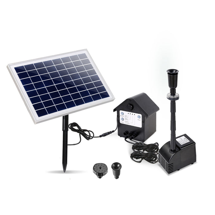 Solar Pond Pump With Battery Kit Led Lights 6.6ft