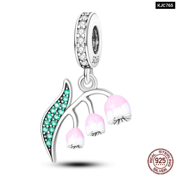 Fit Pandora 925 Original Bracelet 925 Sterling Silver Flower Bird Series Charms Beads For Women DIY Jewelrys Making