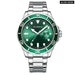 Fashion Business Mens Wristwatches Green Clock Male Quartz