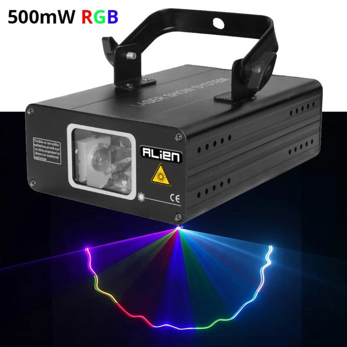 RGB 500mW Laser Beam Scanner Stage Laser Lighting Projector DMX 512 DJ Disco Party Christmas Club Show Moving Effect Light