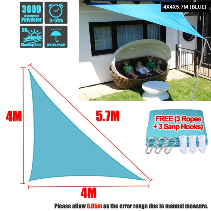 300D Waterproof Sun Shelter Triangle Sun Shade Protection Outdoor Garden Patio Pool Shade Sunscreen Sail Awning