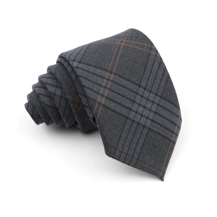 Mens Ties Jacquard Woven Striped Plaid Necktie 7Cm Polyester Wedding Accessory