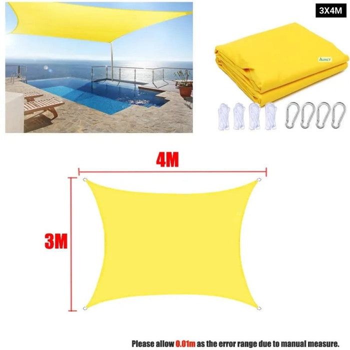 Waterproof Sun Shade Sail Square Rectangle Triangle Garden Terrace Canopy Swim Shade Yard Awnings