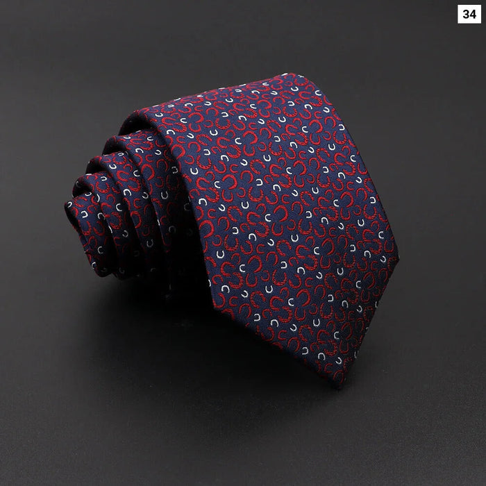 Classic Dots Neck Ties Red Blue 8Cm For Mens Business And Wedding Attire