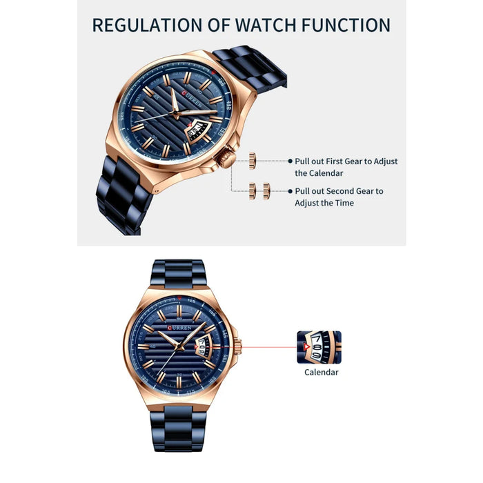 Casual Brand Watches Mens Quartz Stainless Steel Band Wristwatches For Male Clock Trendy Business