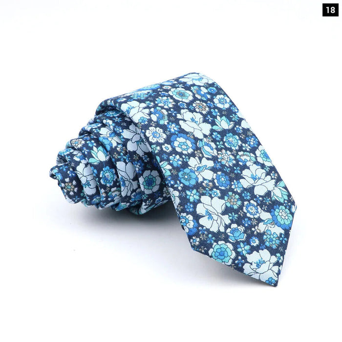 Floral Skinny Tie For Men Weddings And Parties