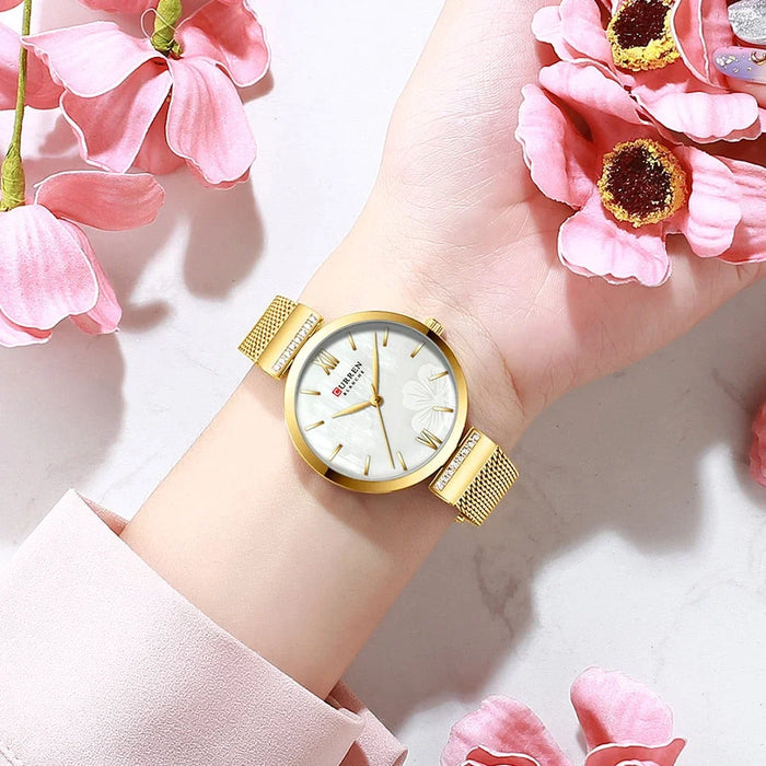 Elegant Simple Quartz Gold Wristwatch For Women