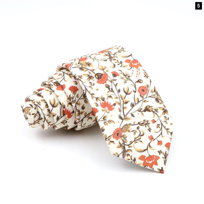 Floral Skinny Tie For Men Weddings And Parties