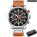 Fashion Leather Strap Quartz Men Watches Casual Date