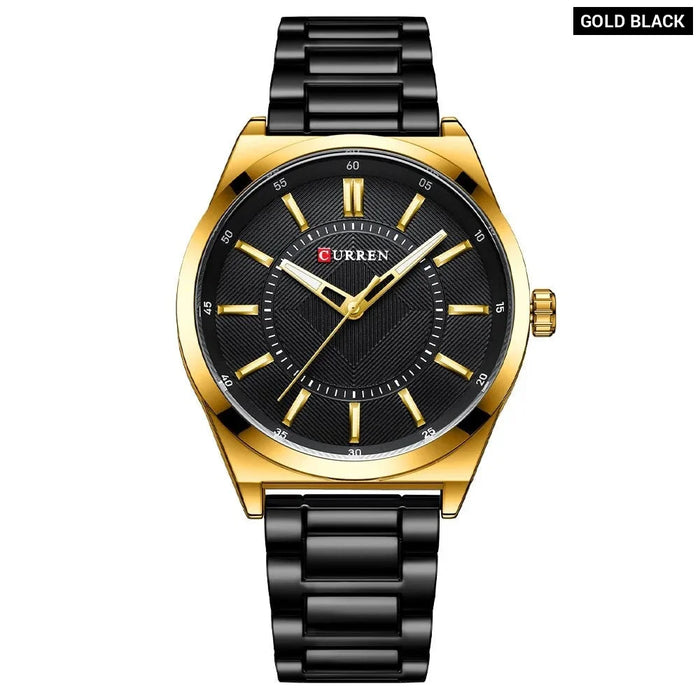 Man Watch Fashion Stainless Steel Quartz Wristwatches Thin Watches For Men Gold Clock