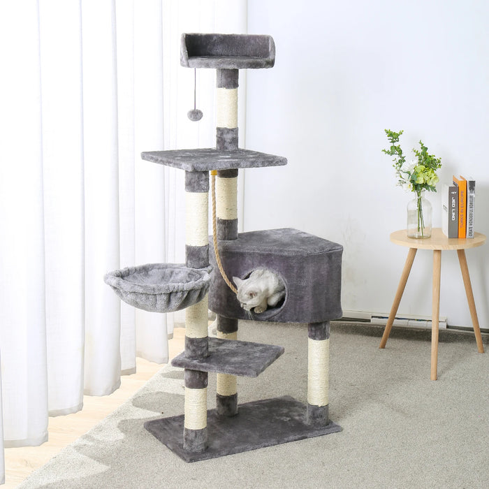 Multi Level Cat Tree Scratching Post Hammock